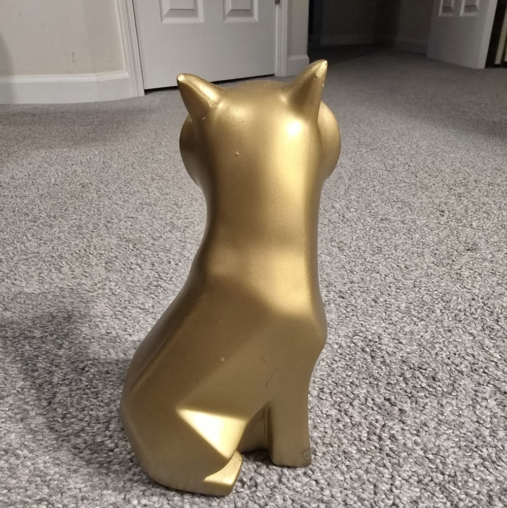 Gold Fox Resin Statue Angular Geometric Abstract Modern - Picture 4 of 8